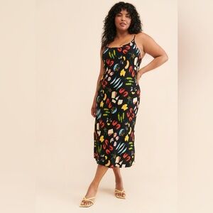 Lisa Says Gah Sophia Printed Linen Midi Dress